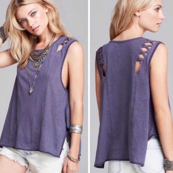 Free People Tops - ✨HP!✨We The Free Free People lace up sleeve tank